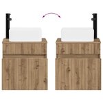 vidaXL Meuble de lavabo mural Chêne artisanal 49 x 41 x 63 cm