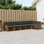 vidaXL Ensemble de canapés d'extérieur 6 Pièces Naturel et noir