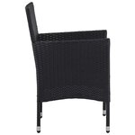 vidaXL Ensemble à manger de jardin 3 Pièces Noir Résine tressée et verre