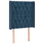 vidaXL Tête de lit avec oreilles Bleu foncé 83x16x118/128 cm Velours