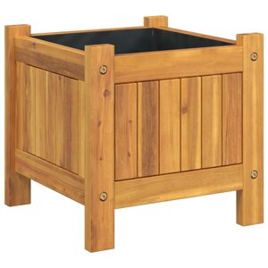vidaXL Jardinière avec doublure 31x31x30 cm bois massif d'acacia
