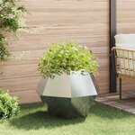 vidaXL Jardinière 2 Pièces Argent 75 x 75 x 60 cm Acier inoxydable