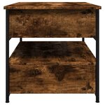 vidaXL Table basse chêne fumé 70x50x50 cm bois d'ingénierie et métal