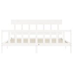 vidaXL Cadre de lit avec tête de lit blanc 200x200 cm bois massif