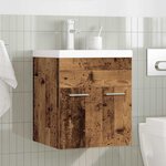vidaXL Meuble lavabo avec bassin et robinet intégrés vieux bois