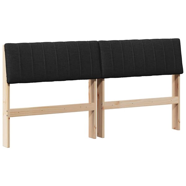 vidaXL Tête de lit capitonnée Noir 150 cm Pin massif