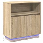 vidaXL Buffet LED Chêne Sonoma 71 x 34 5 x 75 cm Bois d'ingénierie