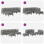 vidaXL Ensemble de meubles pour le salon 6 Pièces Gris foncé Tissu