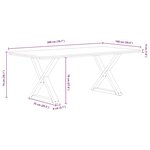 vidaXL Table à manger avec bord vivant 200x100x74 cm bois massif chêne