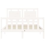 vidaXL Cadre de lit sans matelas blanc bois de pin massif