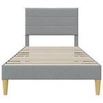 vidaXL Cadre de lit avec tête de lit Gris clair 90 x 190 cm Tissu