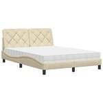 vidaXL Lit avec matelas crème 140x190 cm tissu