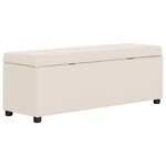 Banc banquette avec compartiment de rangement 116 cm crème polyester 02_0010803