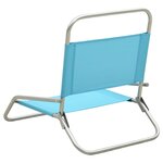 vidaXL Chaises de plage pliables lot de 2 Turquoise Tissu