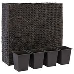 vidaXL Lit surélevé avec 4 pots Jacinthe d'eau Noir