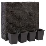 vidaXL Lit surélevé de jardin avec 4 pots Jacinthe d'eau Noir