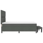 vidaXL Lit à ressorts avec matelas Gris foncé 160 x 200 cm tissu