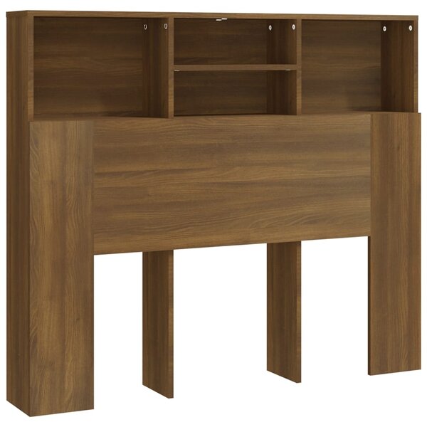 vidaXL Armoire de tête de lit Chêne marron 120x19x103 5 cm
