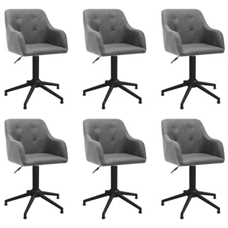 vidaXL Chaises pivotantes à manger lot de 6 gris clair tissu