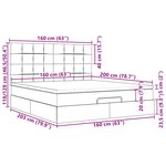 VidaXL Cadre de lit ottoman avec matelas gris foncé 160x200cm tissu