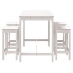 vidaXL Ensemble de bar de jardin 5 Pièces blanc bois massif de pin