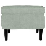 vidaXL Fauteuil à oreilles avec tabouret gris clair velours