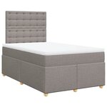 vidaXL Sommier à lattes de lit avec matelas Taupe 120x200 cm Tissu