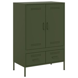 vidaXL Buffet haut vert olive 68x39x101 5 cm acier laminé à froid