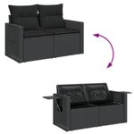 vidaXL Salon de jardin 7 Pièces avec coussins noir résine tressée