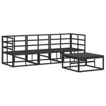 vidaXL Ensemble de canapé de jardin 4 Pièces Noir 70 x 70 x 32 cm