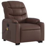vidaXL Fauteuil inclinable de massage électrique marron similicuir