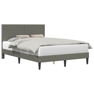 vidaXL Cadre de lit Gris clair 140 x 190 cm Tissu en velours côtelé