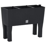 vidaXL Lit surélevé de jardin Anthracite 60x25x46 cm PP Rotin