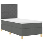 vidaXL Lit ressort gris foncé avec matelas 90x200 cm en tissu