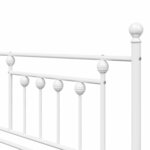 vidaXL Cadre de lit de jour avec tête de lit Blanc 107 x 203 cm Acier