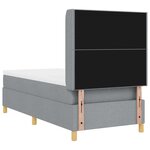 lit box vidaXL avec matelas et lumière LED gris clair 100x200 cm en tissu