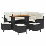 vidaXL Ensemble de canapé de jardin 9 Pièces Noir polyrotin