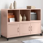 vidaXL Buffet rose 100 5x39x72 cm acier