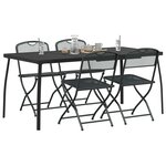 vidaXL Ensemble de meubles d'extérieur 5 Pièces Anthracite Fer et Acier
