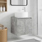 vidaXL Meuble de lavabo mural Gris béton 49 5 x 44 5 x 65 5 cm