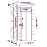 vidaXL Abri de stockage de jardin 100x210x218 cm Bois de pin imprégné