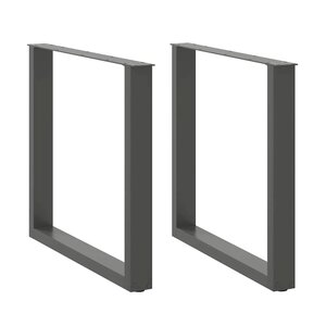 vidaXL Pieds de table à manger en U 2 pièces Anthracite 90 x (72-73) cm Acier