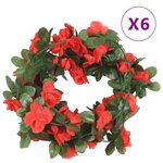 vidaXL Guirlandes de fleurs 6 Pièces rouge 250 cm