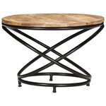vidaXL Table basse Noir 60x60x40 cm Bois massif de manguier brut