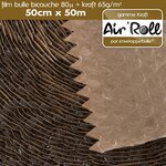 1 rouleau de film bulle d'air largeur 50cm x longueur 50m  - gamme air'roll kraft