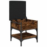 vidaXL Banc à chaussures chêne fumé 42x42x45 cm bois d'ingénierie
