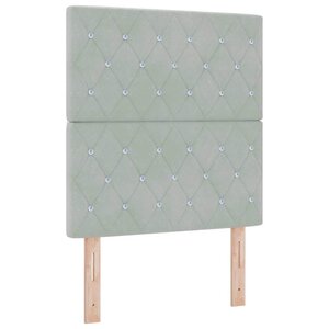 vidaXL Lit à ressort LED avec matelas Gris clair 80 x 200 cm tissu