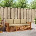 vidaXL Ensembles de canapés avec coussin 3 Pièces Naturel et Beige