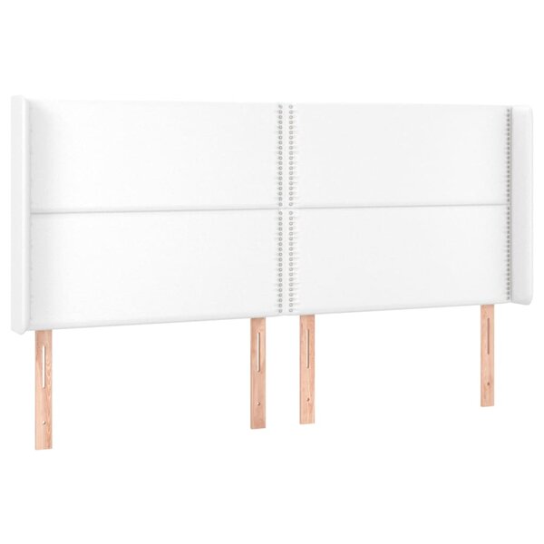 vidaXL Tête de lit avec oreilles Blanc 183x16x118/128 cm Similicuir