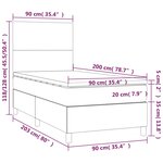 vidaXL Sommier à lattes de lit avec matelas Gris clair 90x200 cm Tissu